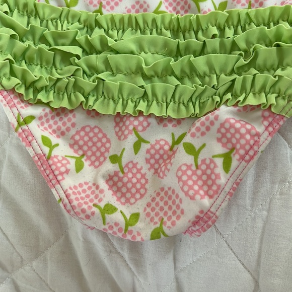 Azul Swimwear Pink and Green Apple Print Swimsuit - Picture 7 of 8